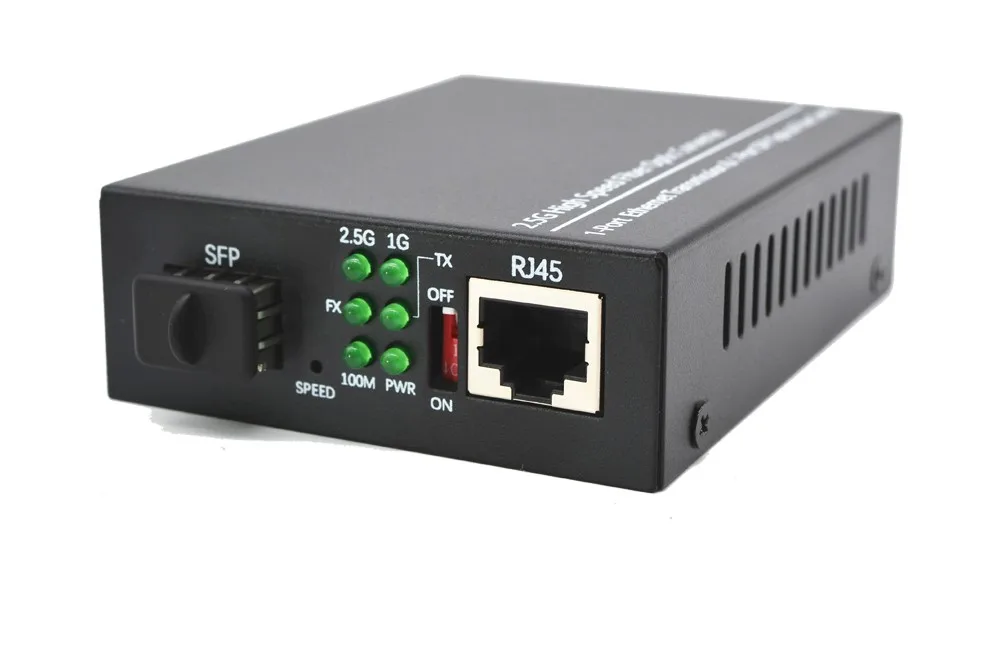 2.5G SFP Media Converter  1G/2.5G SFP to 100M/1000M/2.5G Converter Without SFP Module External Power Supply