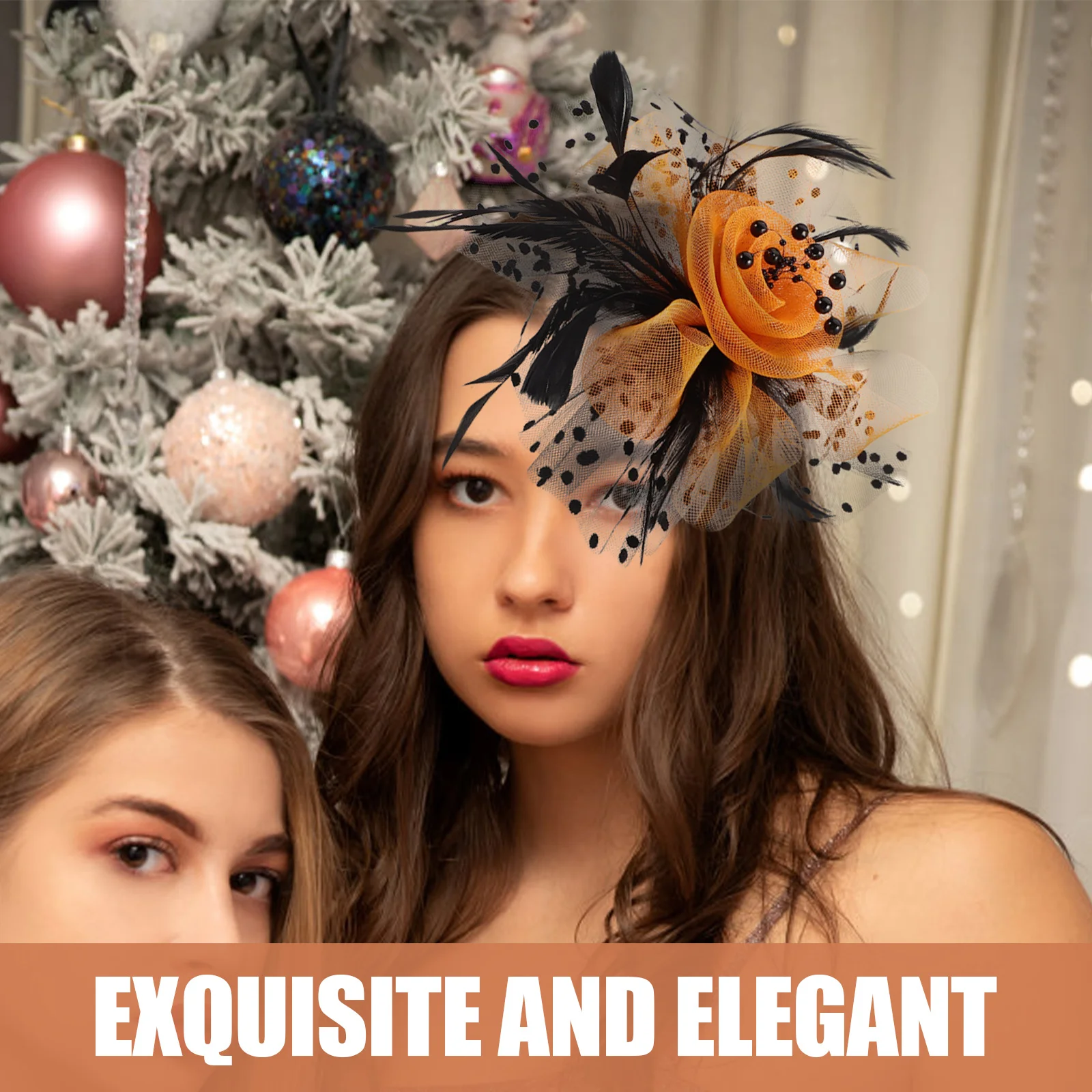 

Hair Clip Fascinator Headband For Women Wedding Bride Tea Party Banquet Headdress Retro Lightweight Elastic Hair