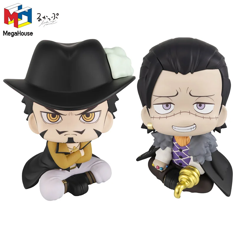 Original NEW MegaHouse Look up Series Dracule Mihawk & Crocodile (ONE PIECE) 110mm Anime Action Figure Model Ornament Toy Gifts