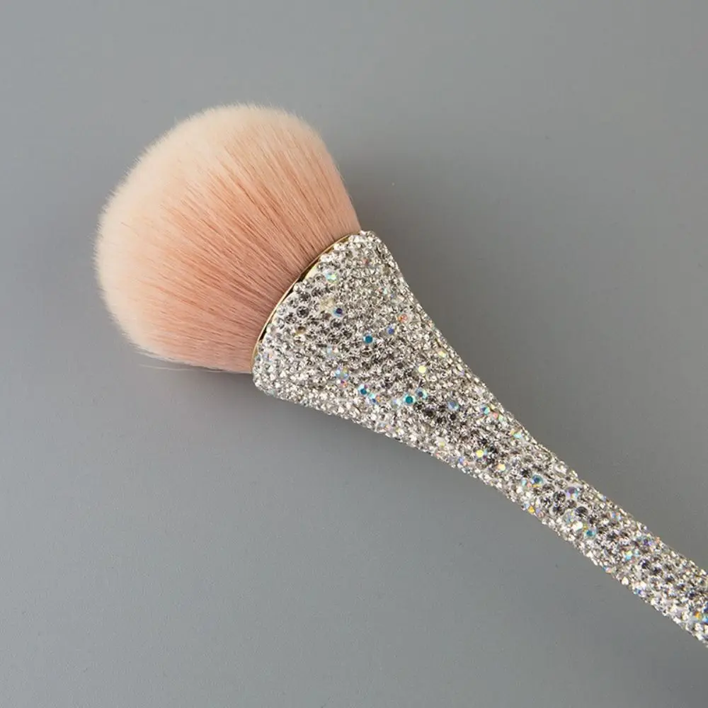 Soft Diamond Handle Makeup Brush Small Waist Nail Dust Remove Nail Art Dust Brush Super Shiny Fluffy Loose Powder Brush Girl