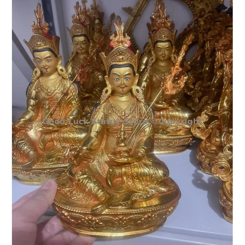 Exclusive Tibet temple gidling Guru Rinpoche Padmasambhava Buddha Buddhism Family Worship Wholesale COPPER Buddha statue