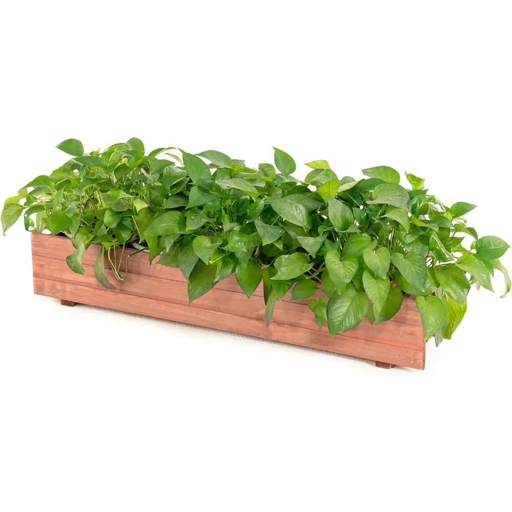 

Giantex Raised Garden Bed Flower or Vegetable Planter Window Mounted Plant Box for Garden, Yard Wood Box for Planting (36" LX7 W