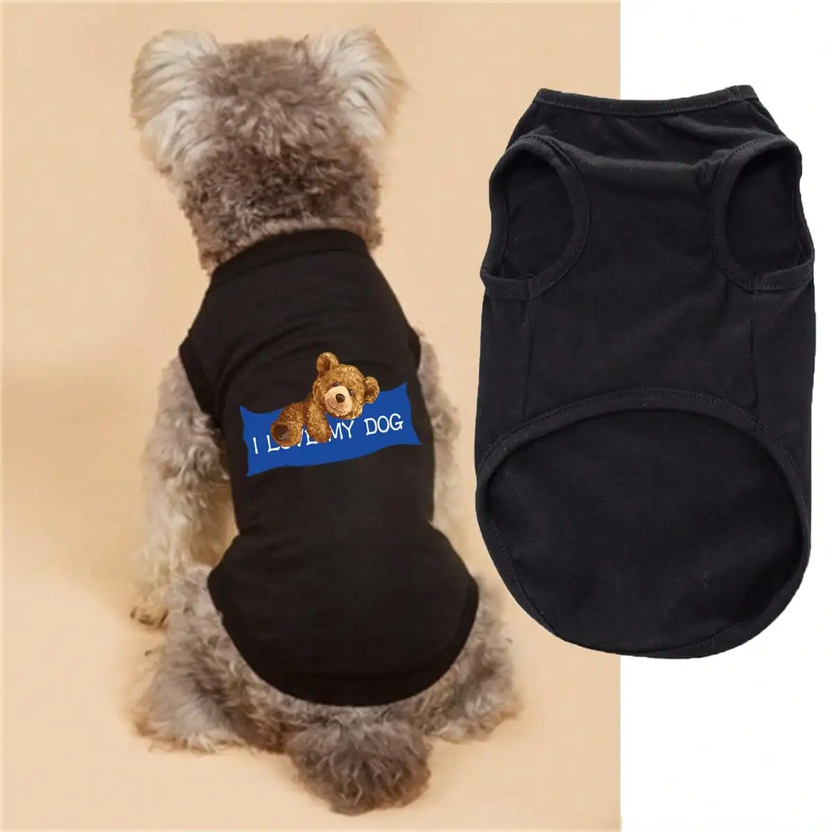 1 chaleco con estampado de abrazo de oso para perros pequeños y gatos, Teddy, Pug, Shar Pei, Bulldog, Bichon, ropa de dos patas