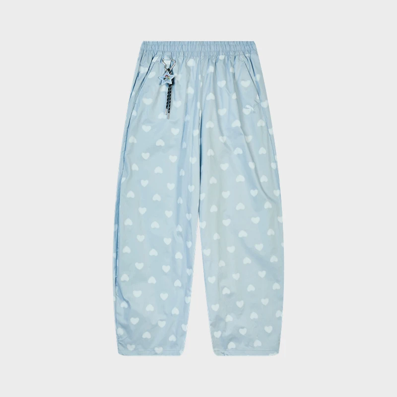 Puma genuine women's full printed pattern loose wide leg elastic casual pants 638521-68