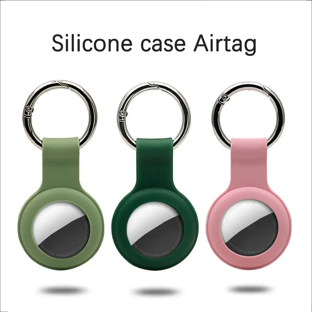 Cover for Apple Airtags Case Liquid Silicone Protective Shell Tracker Accessories Anti-scratch Sleeve Keychain Air Tag Case