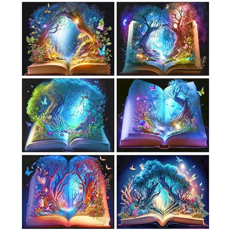 

GATYZTORY Picture By Number Abstract Book Kits Handpainted Oil Painting By Numbers Tree Drawing On Canvas Home Decoration