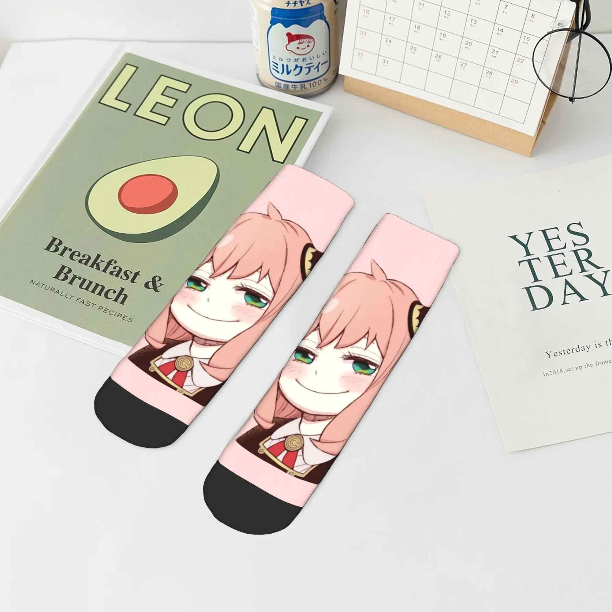 Calcetines Anya smart Spy x Family para todas las estaciones, calcetines Harajuku de alta calidad, medias de Hip Hop para hombres y mujeres, regalos