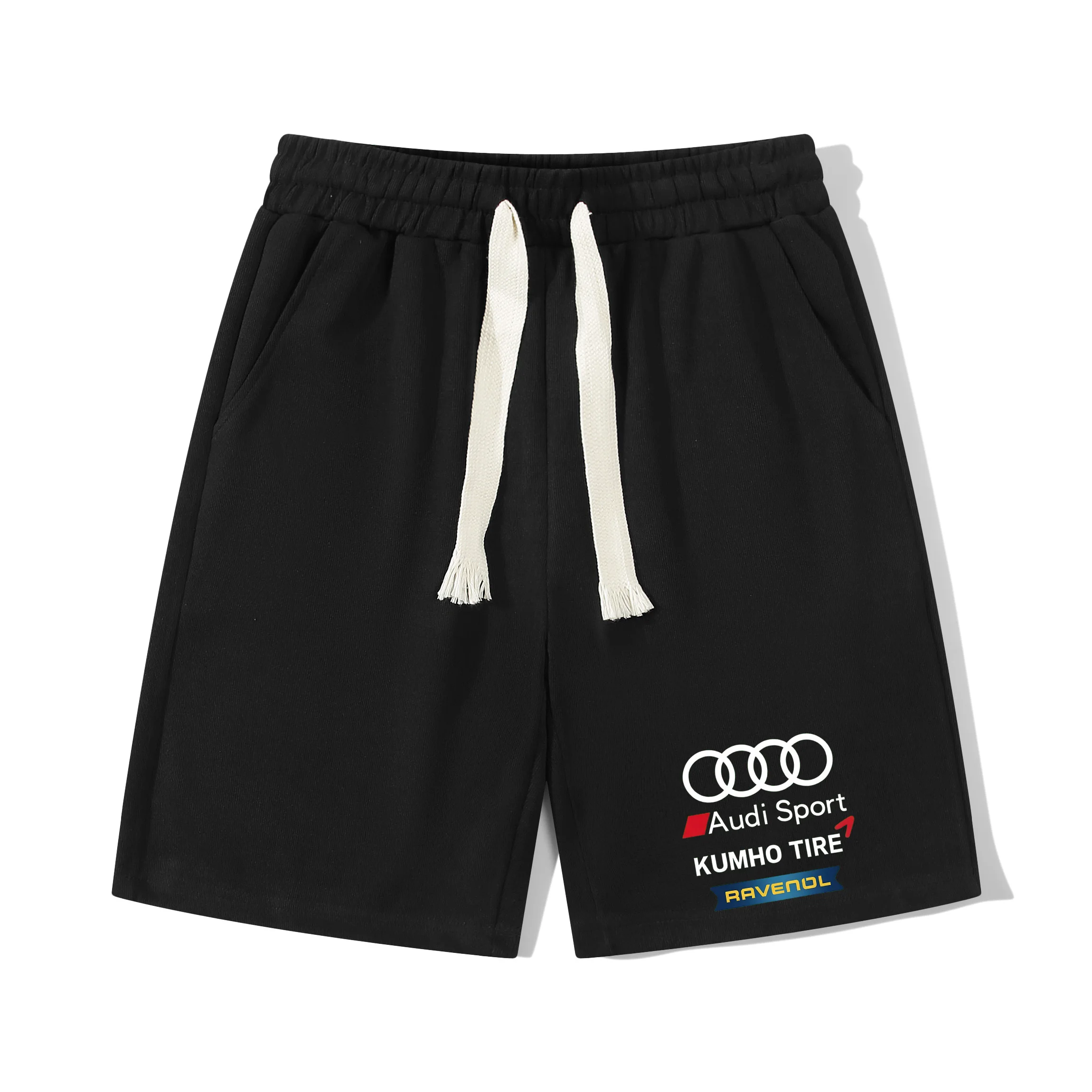 

Men's Summer Casual Shorts, Sports Running Shorts, Solid Color Design, Lace-Up Fastening, Loose Fit, for Fitness and Sports, wit