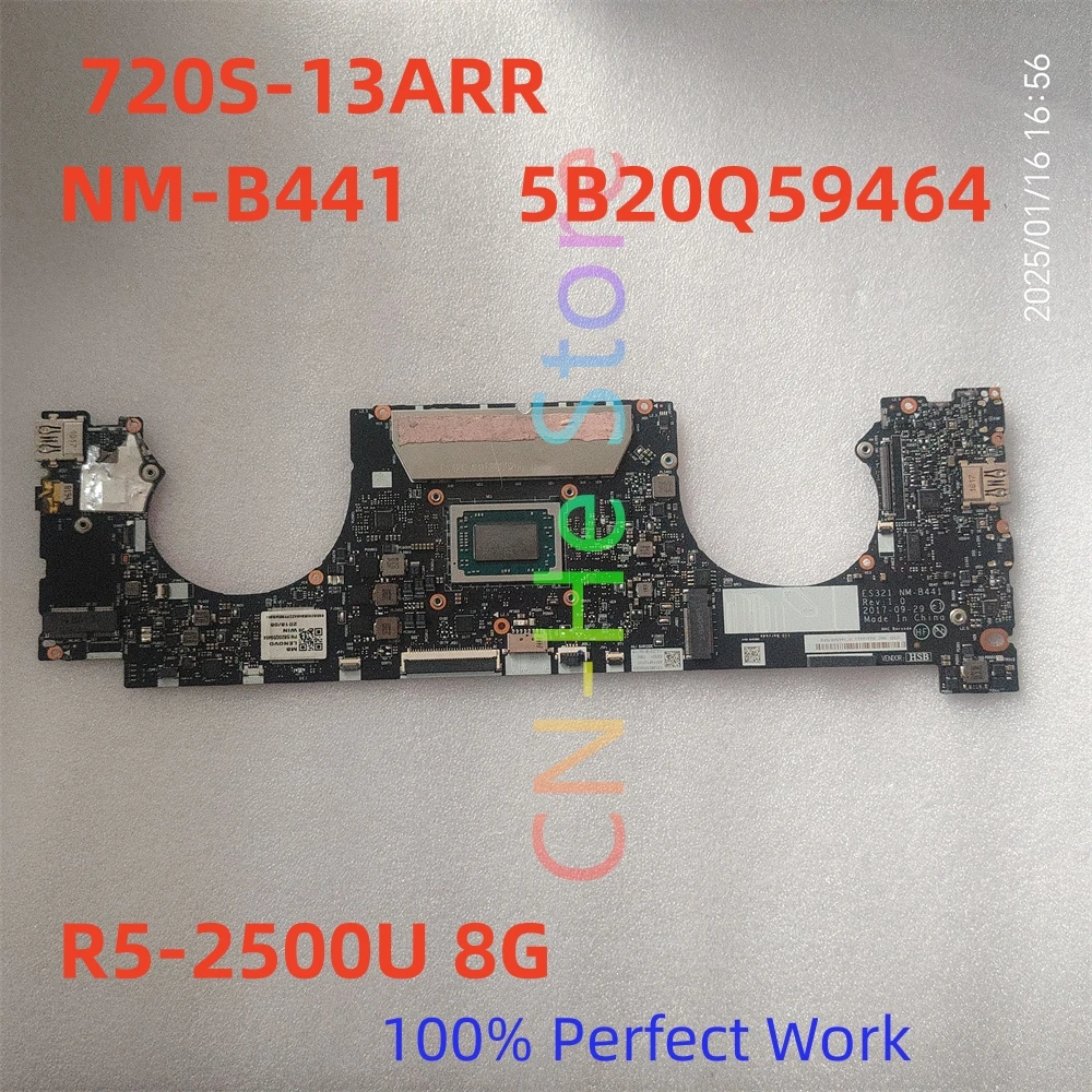 Original Laptop For Lenovo 720S-13ARR Motherboard R5-2500U 8G 5B20Q59464 NM-B441 Tested Fast Shipping