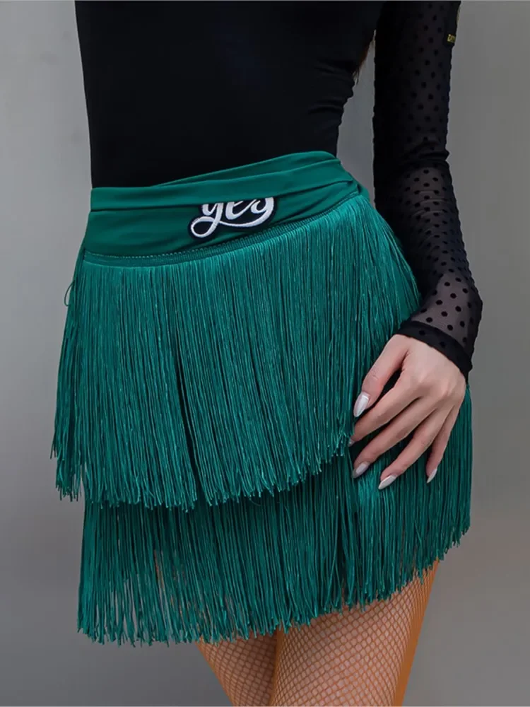 

New Latin Dance Dress 2023 Fringe Half Lower Short Skirt One Piece Hip Wrap