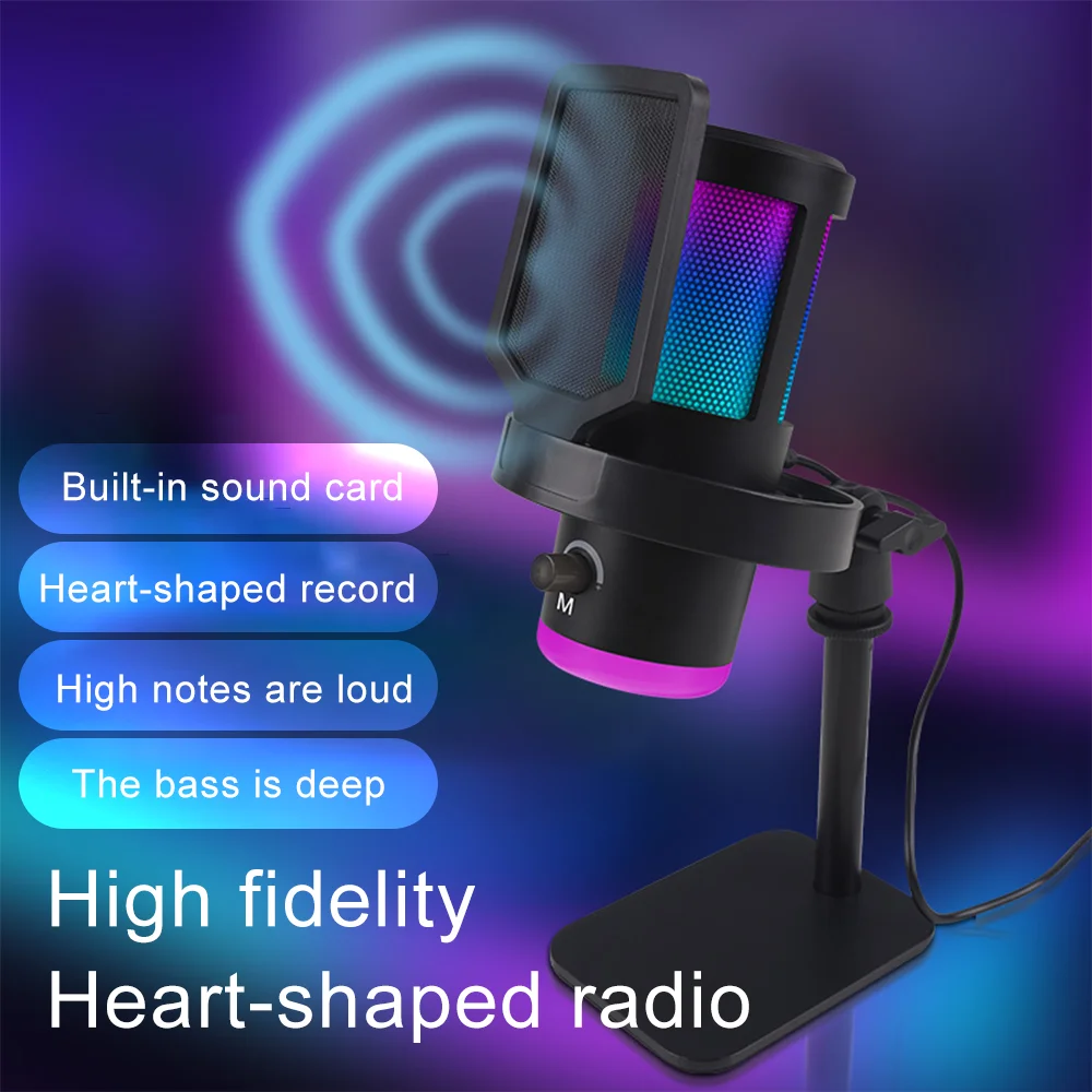 Haomuren RGB USB Condenser Mic - Pc Gaming Youtubers review and price