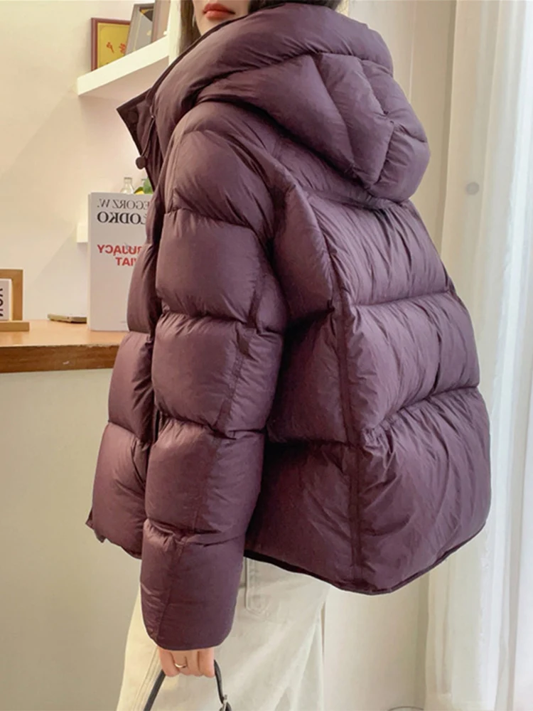 

Women's Hooded Thiened Cotton Jaet Bread Sle Warm Outerwear Winter Clothes European Faion Large Size Coat