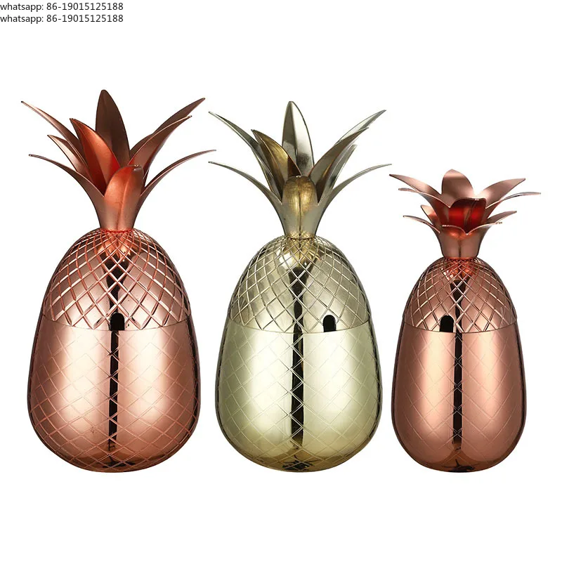 

Pineapple Tumbler / Mug Available in 3 color (Silver,Copper,Gold)- Cocktail Drinking Cups Mugs Bar Tool