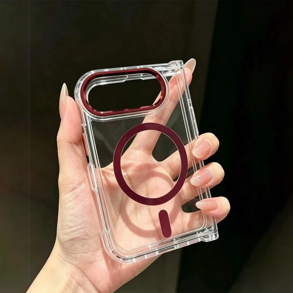 Transparent Phone Case Full Coverage Foldable Clear Phone Cover Shockproof Scratch Resistant for iPhone Duo