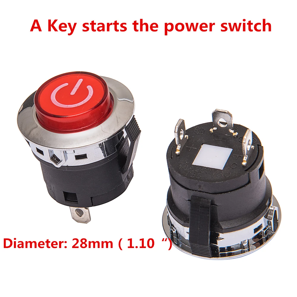 One button start switch for children\'s electric car 3-pin power switch for baby battery car