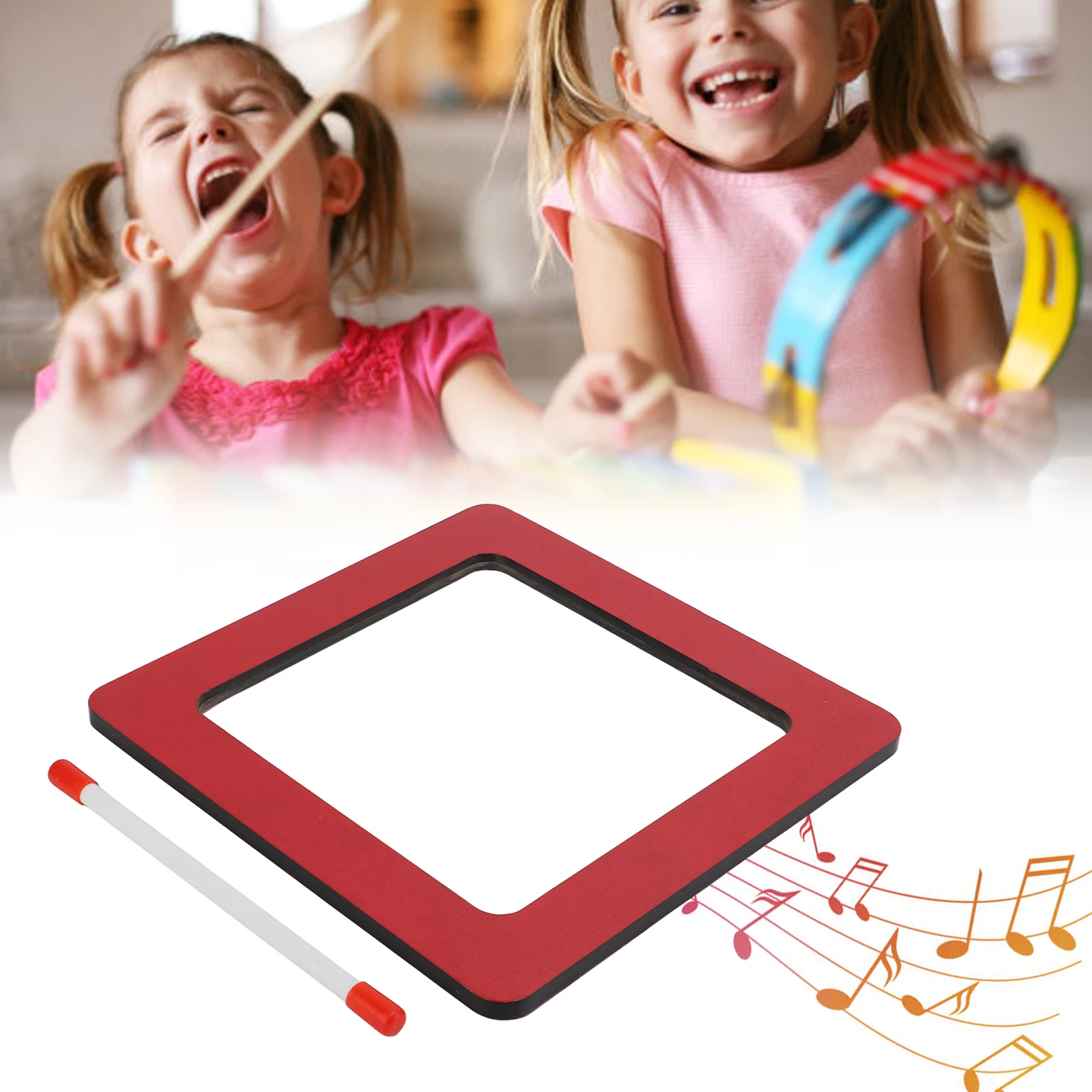 Drum Enlightenment Drum Hand Drum Compressed Board Resin Skin Red Children Enlightenment Percussion Instrument Kid Drum  Drum