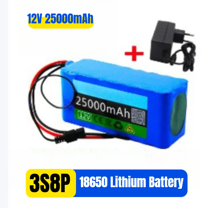 

12V 3S8P 25000mAh Battery Pack 18650 Lithium Battery Inverter Mining Machine +1 2.6V
