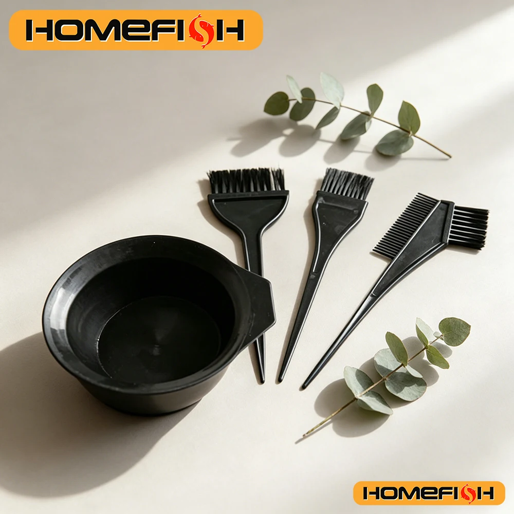 4-teiliges Set Haarfärbeset, Haarfärbeschale, Mischpinsel für Haarfärbung, Bleichen, DIY, Salon, Haarwerkzeuge für Zuhause – Detail 6