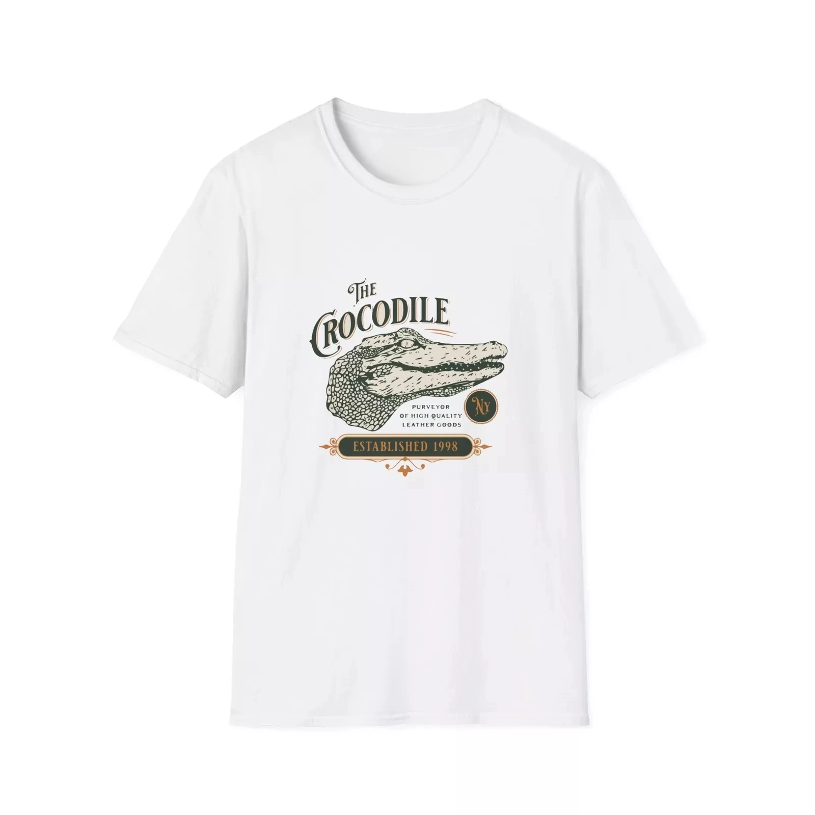 

Летняя роскошная брендовая мужская и женская футболка из чистого хлопка с графическим принтом в виде головы крокодила, тренд уличной моды с короткими рукавами