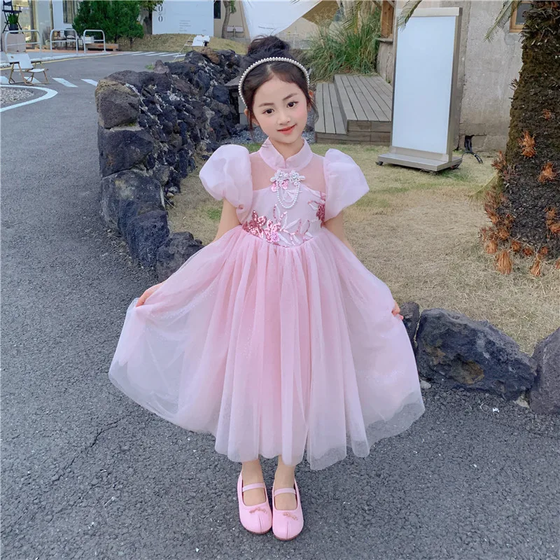 

Girl Princess skirt summer dress 2024 new western-style dress skirt summer dress girl skirt comfortable breathable fabric.