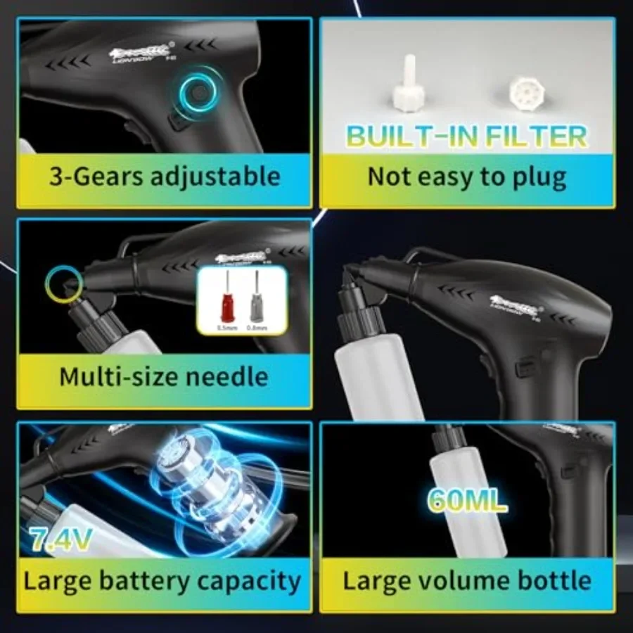 Pistola pulverizadora de pintura eléctrica de mano con alta potencia y diseño inalámbrico portátil para reparación de pintura de gabinete de pintura de coche