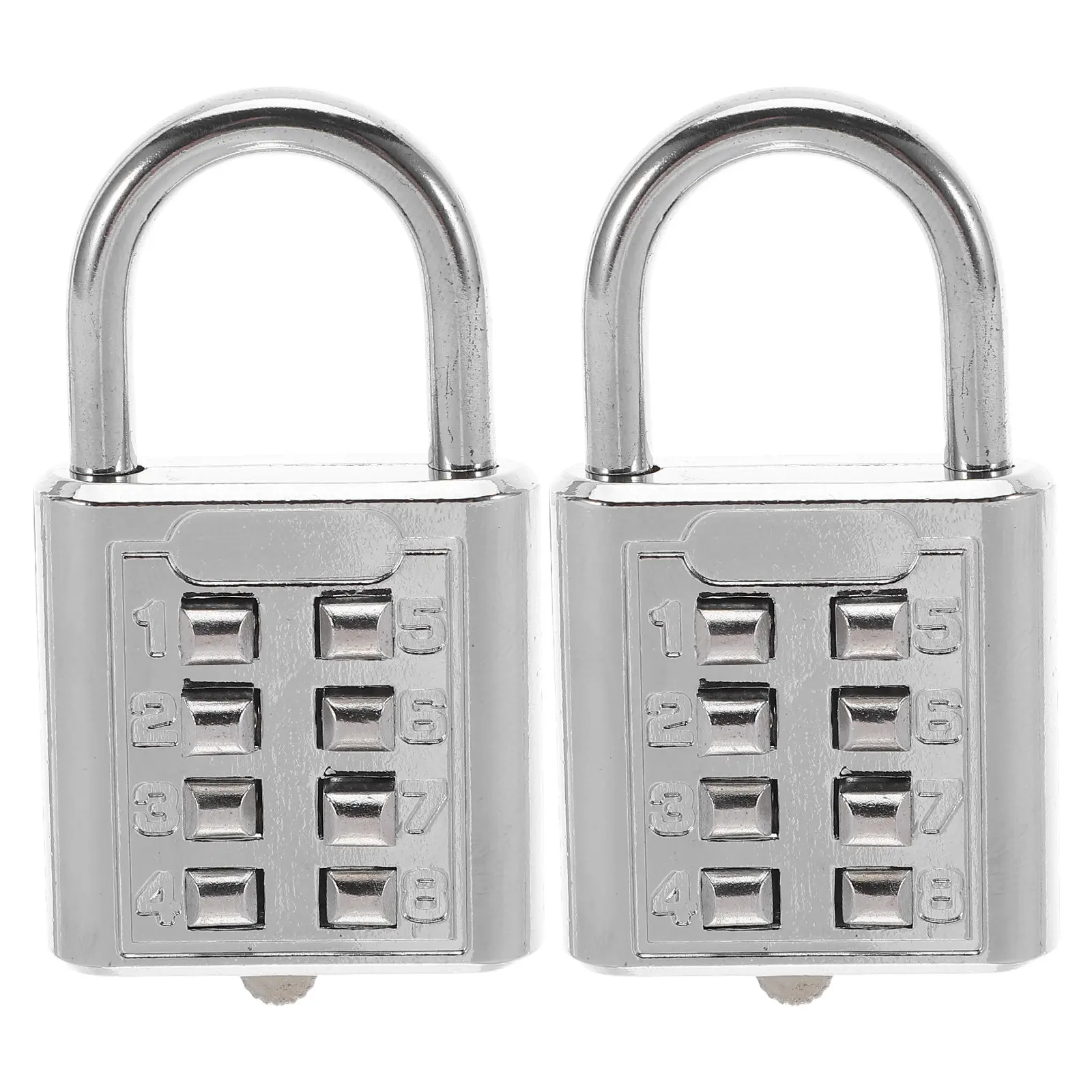 Weatherproof Push Button Padlock 2 Pack Keyless Resettable Combination Lock for Backpack Gym Storage