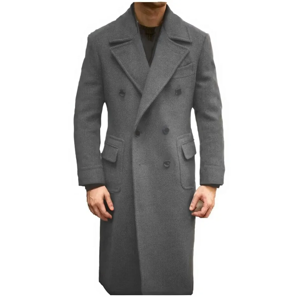Elegant Winter Suits for Men, Brown Jacket with Double Breasted and Notch Lapel, Men\'s Woolen Coats，Advanced Customization