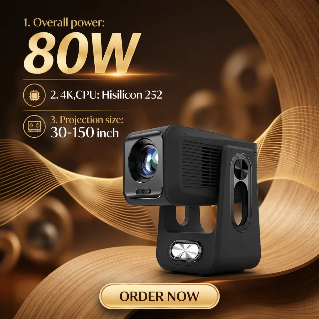2026 New Smart Projector Machine Ultra-Clear 450Lumen  Enclosed Optical LED Android 12 Dual-Band Game Projector