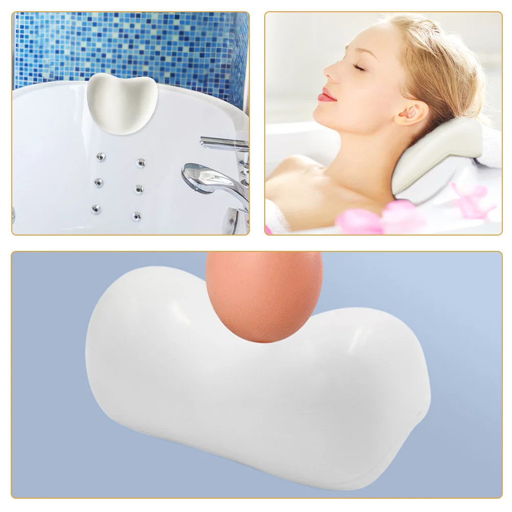 

PU Bath Pillow Bathtub Headrest Durable Neck and Back Support Anti-Slip Pad Relaxing Spa Soaking Tub Accessory