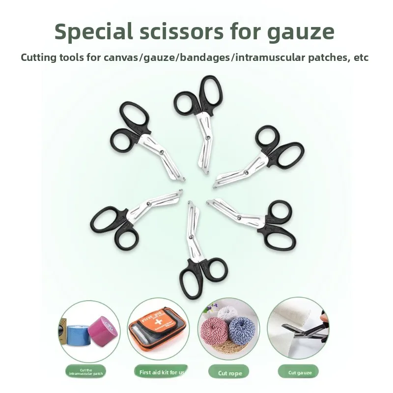 Stainless Steel Curved Bandage Scissors Multipurpose Gauze Shears for Home Outdoor First Aid EMT Trauma Kit