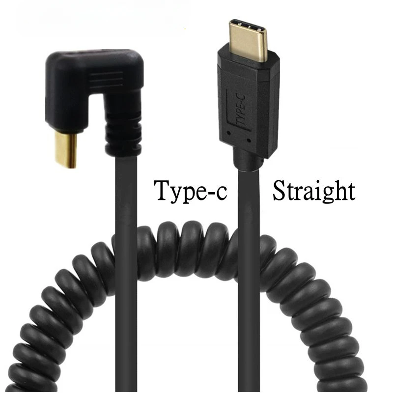 مطلية بالذهب زاوية مزدوجة نوع C ذكر إلى كابل على شكل حرف U ، شحن البيانات ، تمتد ، 10Gbps ، 4K ، 60Hz ، USB 3.1 ، USB 3.1 #5