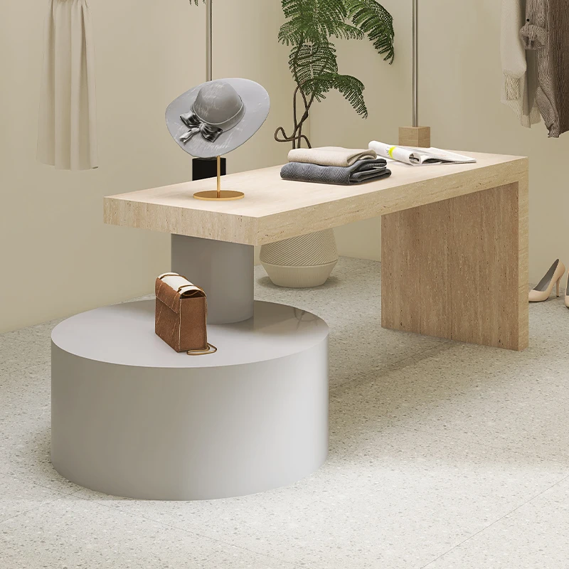 Clothing store Nakajima display stand Travertine Internet celebrity Nakajima table men's and women's clothing store shoe store m