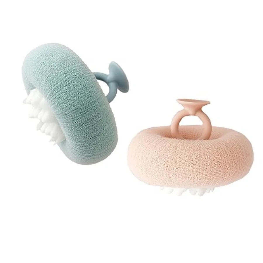 

2 Pack Bath Body Brush, Exfoliating Body Scrubber, Bath Sponge Brush to Scrub The Body and Enjoy The Shower PinkandBlue …