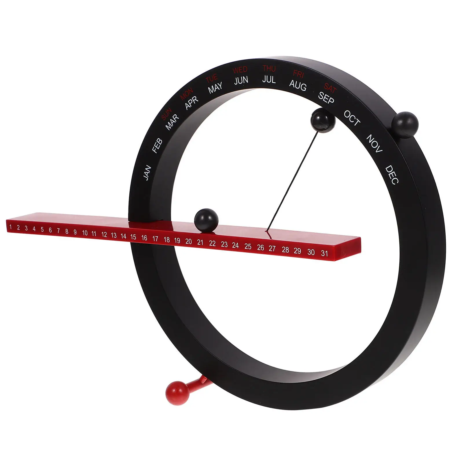 Magnetic Desk Calendar for Home Office – Black & Red Creative Organizer, Easy-to-Use Living Room Study Room Decoration
