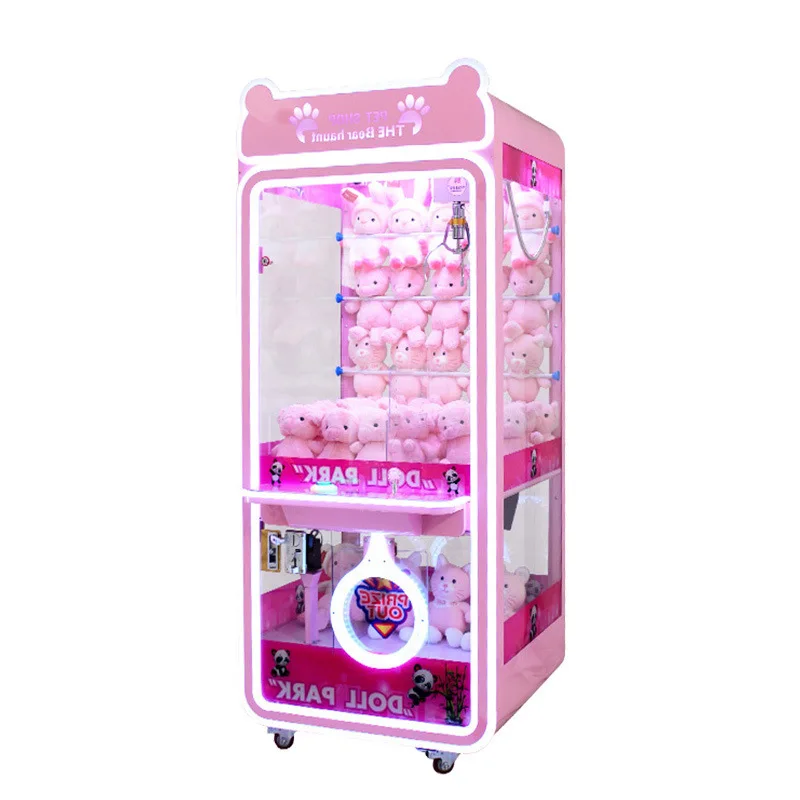 

Монетоприемный игровой автомат-хватайка для плюшевых игрушек с прозрачным стеклянным корпусом, питание 110-240В, для развлекательных центров и торговых комплексов