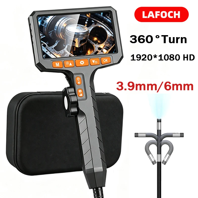 Rotativo bidirecional 360 ° O boroscópio articulado inspeciona a câmera 4,3 polegadas para a inspeção automotiva do encanamento do reparo