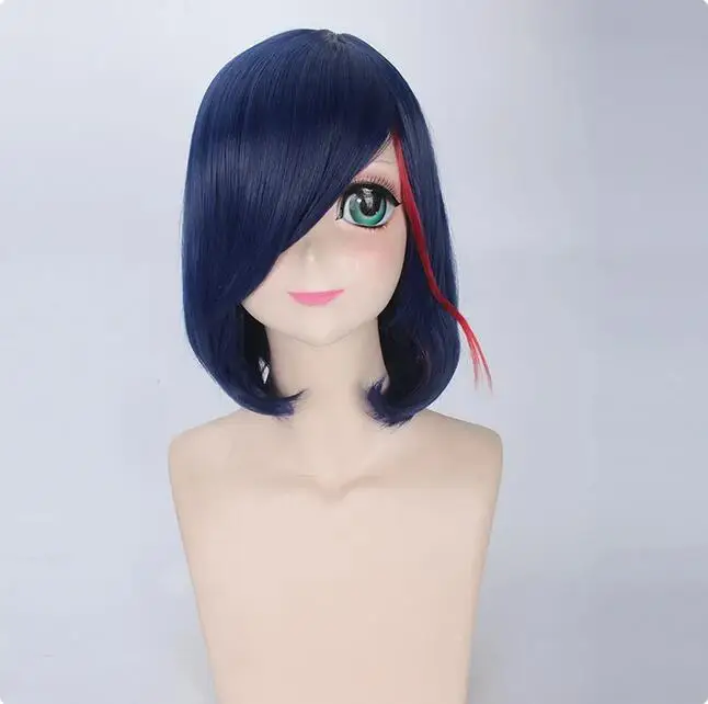 35CM Dark Blue Wig Anime Cosplay Woman Wigs Synthetic Party Costume