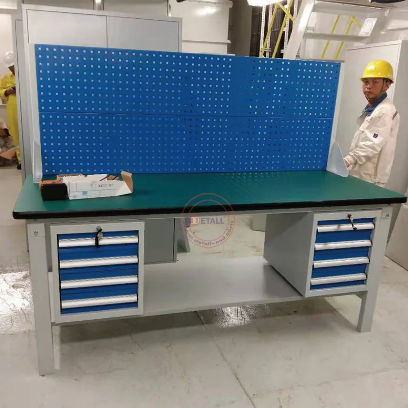 Heavy Duty Steel Modular Workbench Cabinet Drawers for Manufacturing Industrial Laboratory Workplaces Repair Tool Table Pro