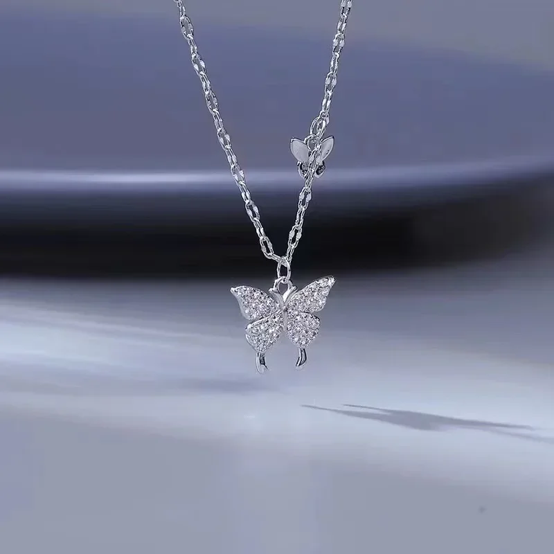 Fashion Women Crystal Zircon Pendant Necklace for Women Girl Crystal Chain Necklace Punk Party Jewelry butterfly necklace