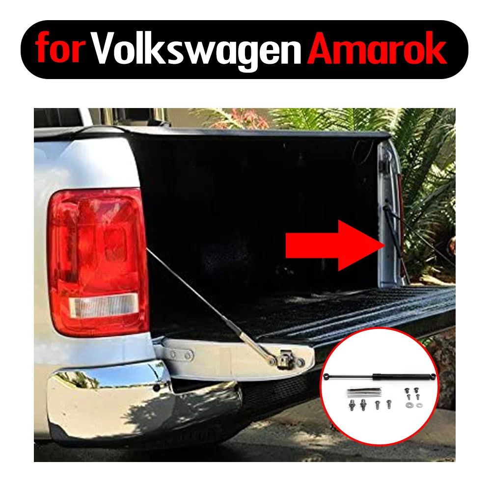 1PCS Assist for Volkswagen Amarok Type 2H 2010 Pickup Accessories Stainless Rear Tailgate Slow Down Easy Up Gas Strut Damper Kit