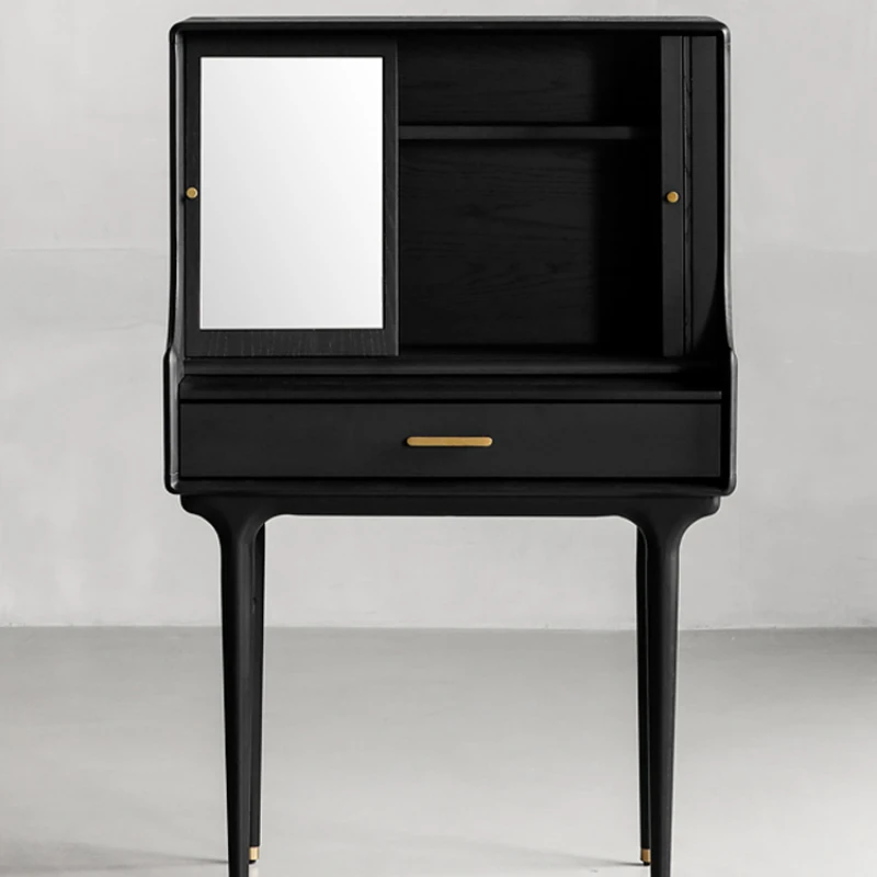 Medieval Industrial Style/E10 Solid Wood Organ, Roller Curtains, Makeup Mirrors, Dressing Table/Black Oak Z