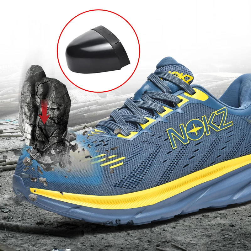 Men's Steel Toe Safety Work Shoes Anti-Impact Wear-Resistant Breathable Construction Sneakers Protective Comfortable Workwear