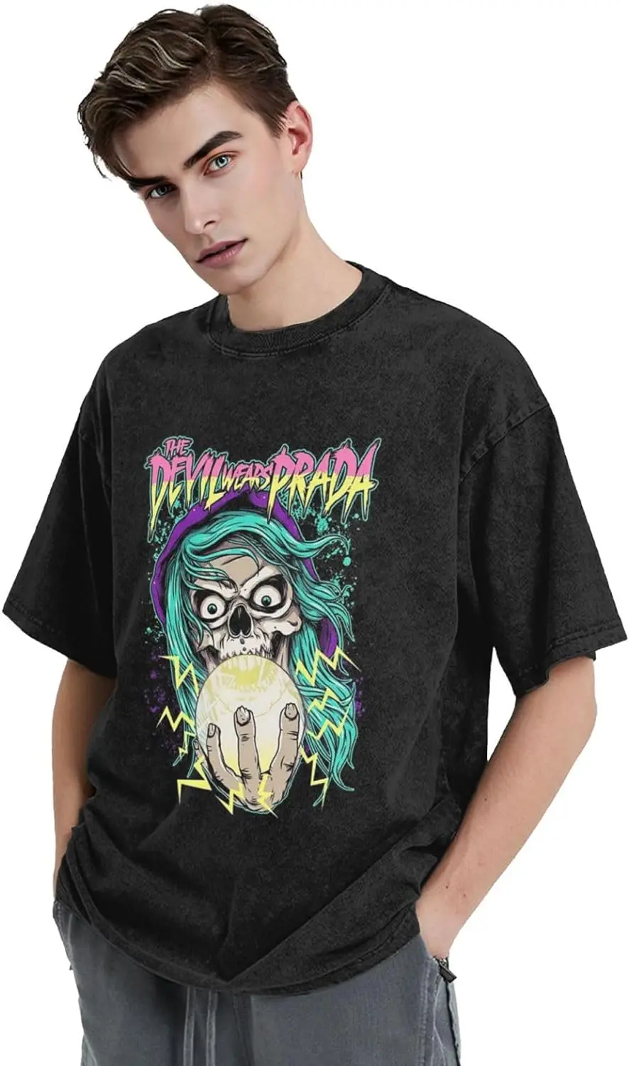 Shirt Unisex Graphic Short Sleeve T-Shirt Vintage Distressed Shirt Tops for Men Women