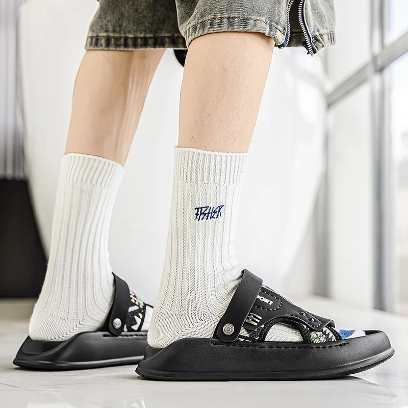 Chinelos leves casuais masculinos na moda minimalista casa ao ar livre popular diário deslizamento-on sapatos