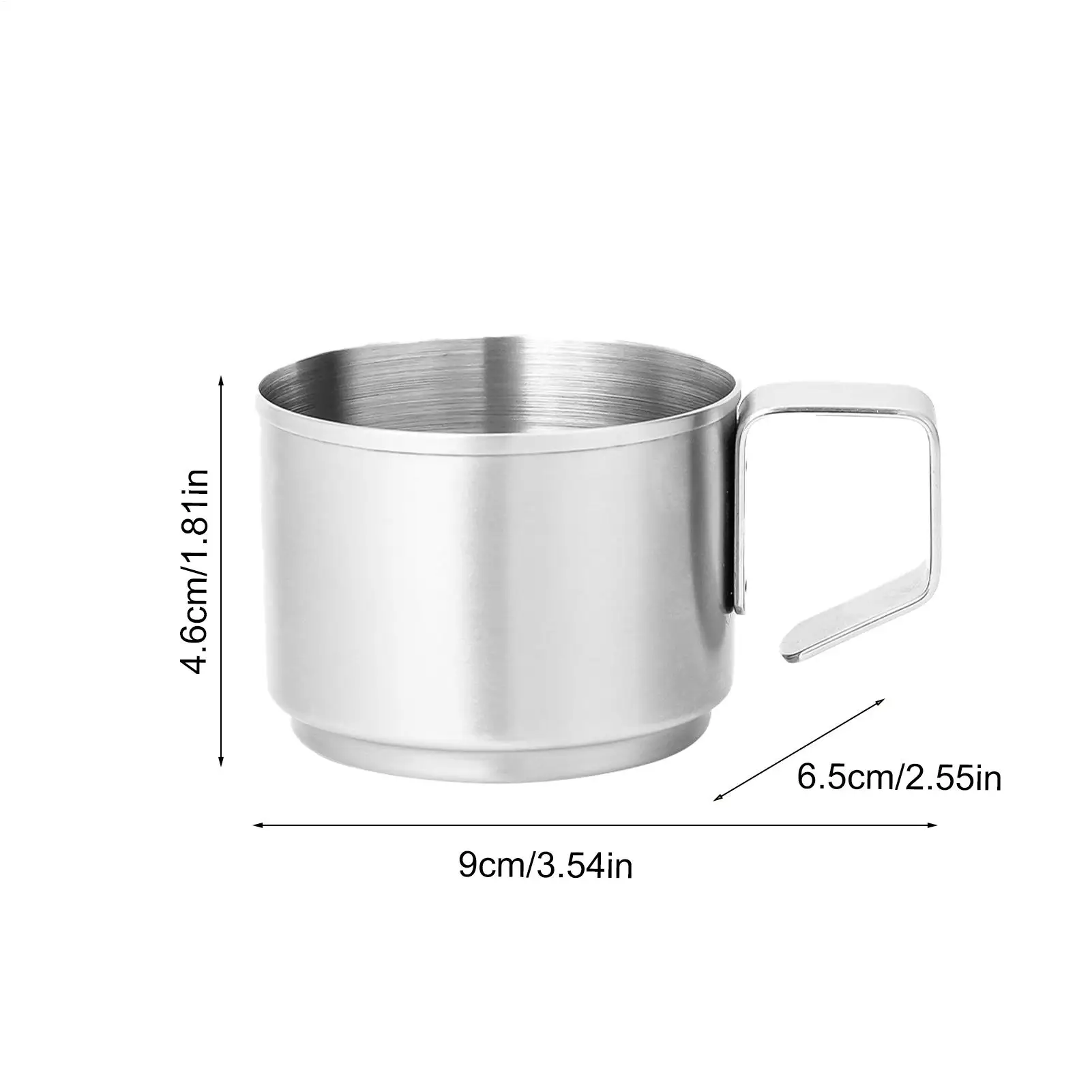 Coffee Mug With Handle Round Stainless Steel Coffee Cup Stackable Drinking Mug With Handle Camping Drinkware For Family Friends