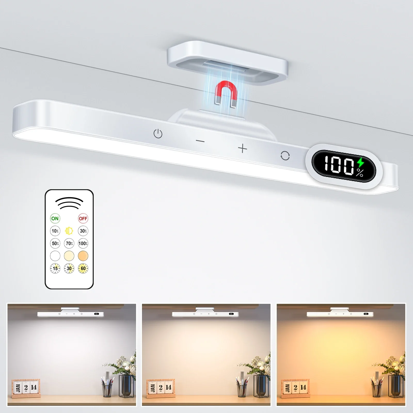 

5W Dimmable Mirror Lights 3 Colors Adjustable Makeup Light with 120 LED 2500mAh Rechargeable Under Cabinet Led Lights