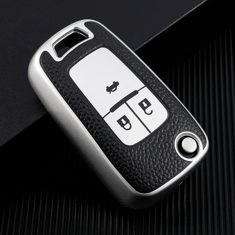 Leather Car Folding Key Case Cover for Chevrolet Cruze Aveo Trax Sail Malibu Captiva Opel Vauxhall Astra J Corsa Insignia Mokka