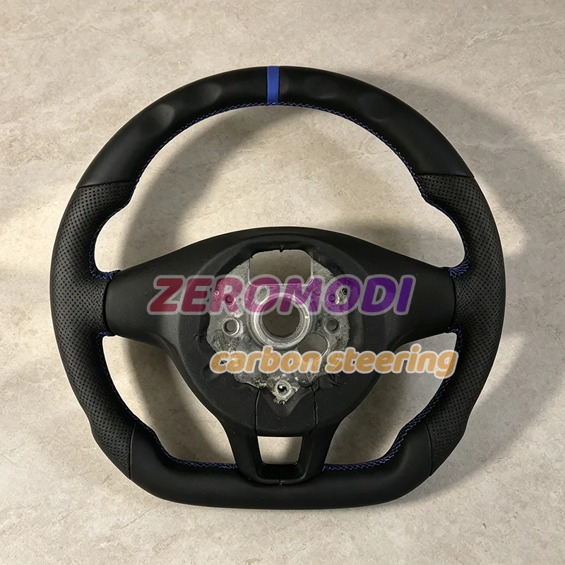 Custom Full Leather Sport Steering Wheel For Volkswagen VW Golf 7 MK7 No Paddle Shifter Holes Perforated Leather Replacement
