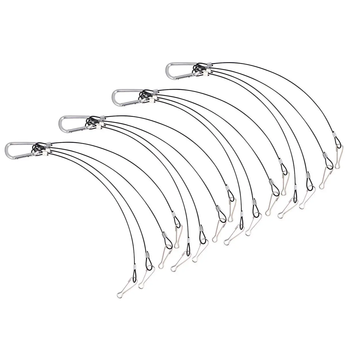 

4Pcs Wire Rope Hanger for Plant Grow Light 1.5mm Thick 400Mm Long Steel Security Rope Compatible with Most Brackets Hydroponics