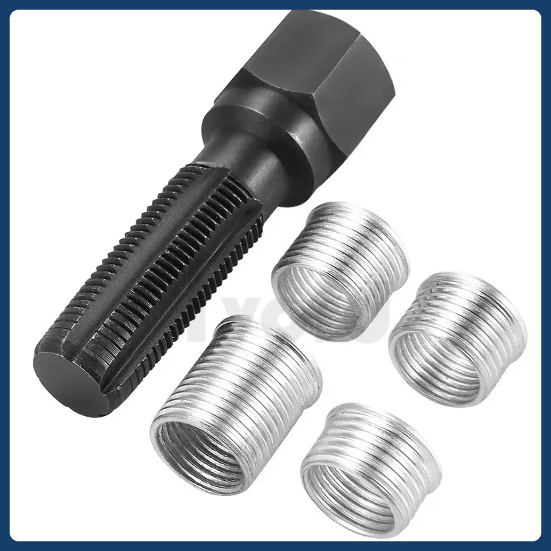 

Car Tools 1 Set M14 x 1.25 Spark Plug Rethreader Kit Spark Plug Car Cylinder Thread Repair Kit 14mm Thread Repair Tool